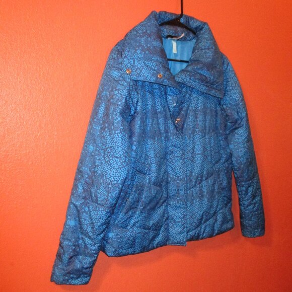 Patagonia Nano Puffer Woman Large Blue Black Full Zip Pockets Warm Outdoor Coat - Picture 2 of 10